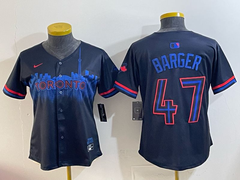 Youth 2025 Toronto Blue Jays #47 Barger black Joint Name Nike MLB Jersey style 001